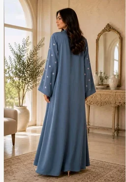 Women's kimono Abaya with Floral Embroidery
petal abaya
- Grey