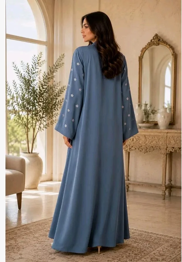 Women's kimono Abaya with Floral Embroidery
petal abaya
- Grey