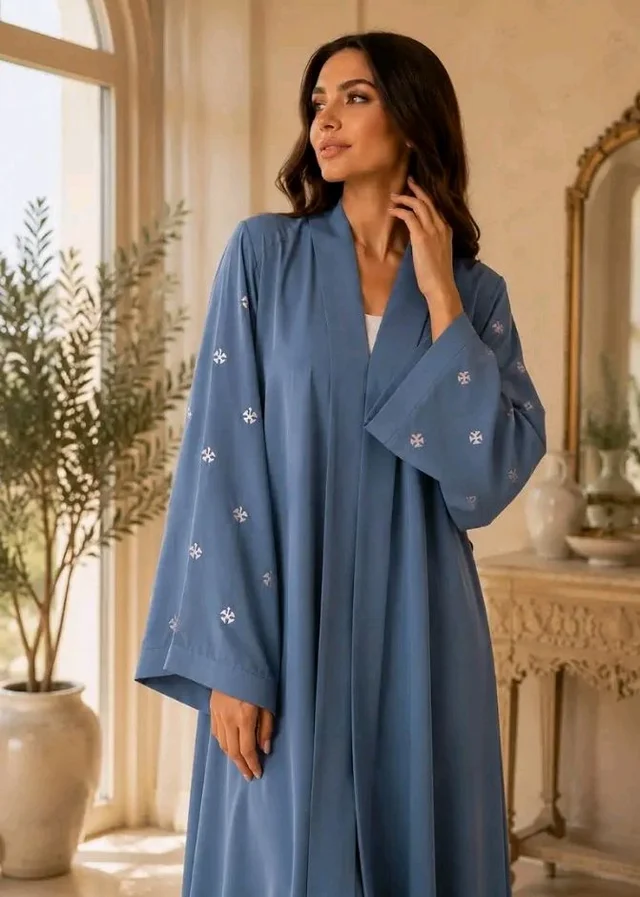 Women's kimono Abaya with Floral Embroidery
petal abaya
- Grey