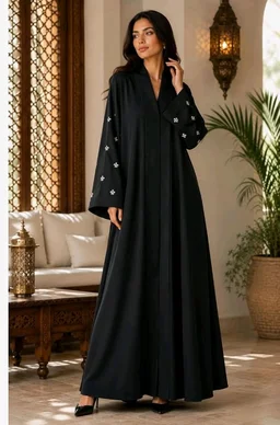 Women's kimono Abaya with Floral Embroidery
petal abaya
- Black