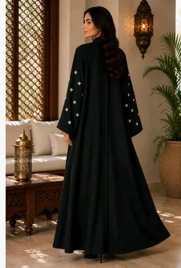 Women's kimono Abaya with Floral Embroidery
petal abaya
- Black