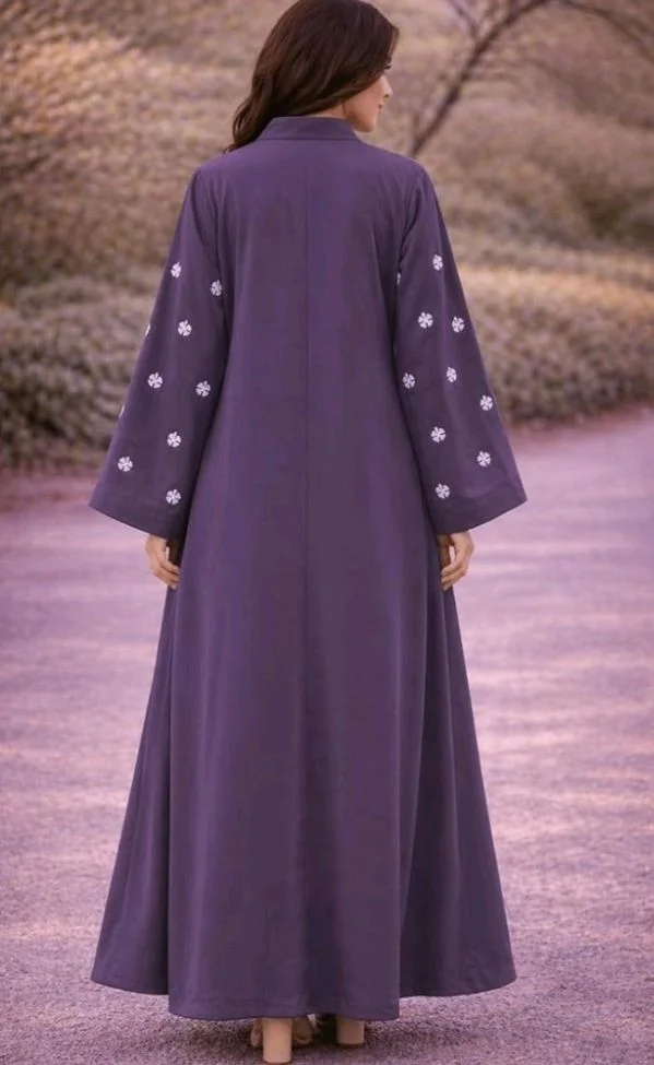 Women's kimono Abaya with Floral Embroidery
petal abaya
- purple