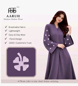 Women's kimono Abaya with Floral Embroidery
petal abaya
- purple