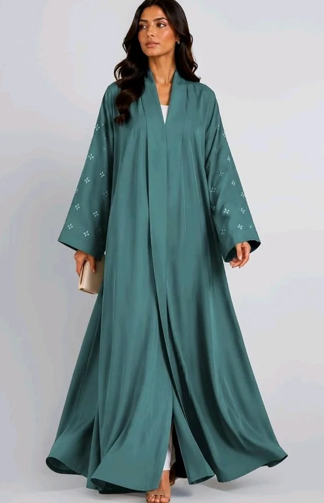 Women's kimono Abaya with Floral Embroidery
petal abaya
- teal
