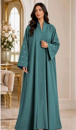 Women's kimono Abaya with Floral Embroidery
petal abaya
- teal