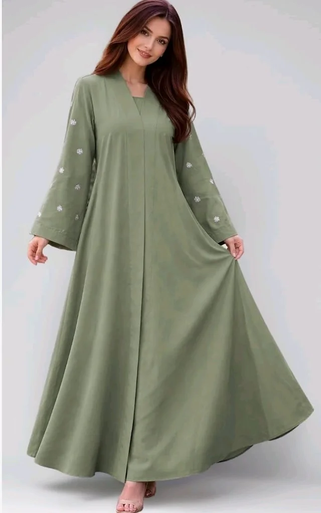 Women's kimono Abaya with Floral Embroidery
petal abaya
- Olive Green