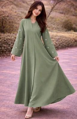 Women's kimono Abaya with Floral Embroidery
petal abaya
- Olive Green