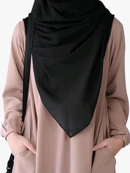 Two Pieces Abaya Dress with Elasticated Sleeves made with Nida Matte Fabric - Knee length Burqa for Women and Girls
- S, khaki