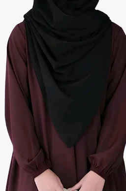 Two Pieces Abaya Dress with Elasticated Sleeves made with Nida Matte Fabric - Knee length Burqa for Women and Girls - 3XL, Burgundy