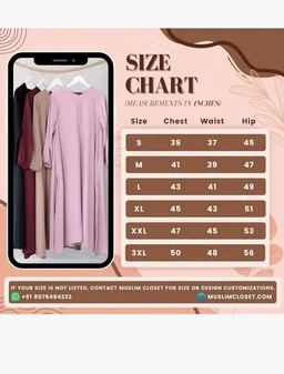 Two Pieces Abaya Dress with Elasticated Sleeves made with Nida Matte Fabric - Knee length Burqa for Women and Girls - Puce Pink