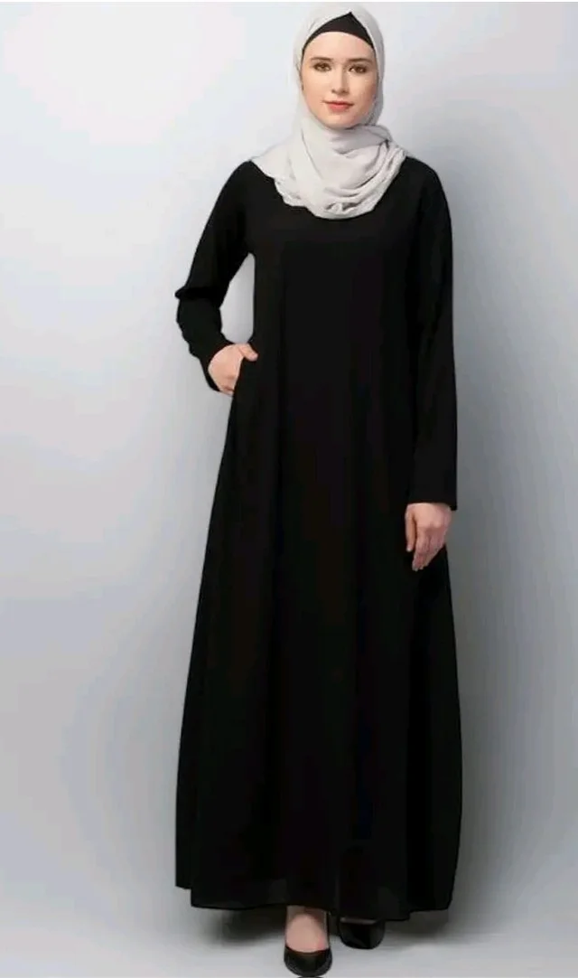 Muslim Closet� Women's Inner Abaya Dress With Side Pocket Made with Nida Matte Fabric
- Black