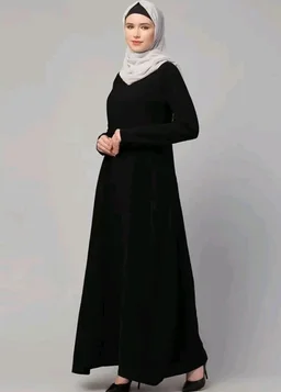 Muslim Closet� Women's Inner Abaya Dress With Side Pocket Made with Nida Matte Fabric
- Black
