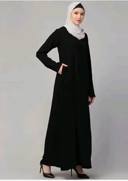 Muslim Closet� Women's Inner Abaya Dress With Side Pocket Made with Nida Matte Fabric
- Black