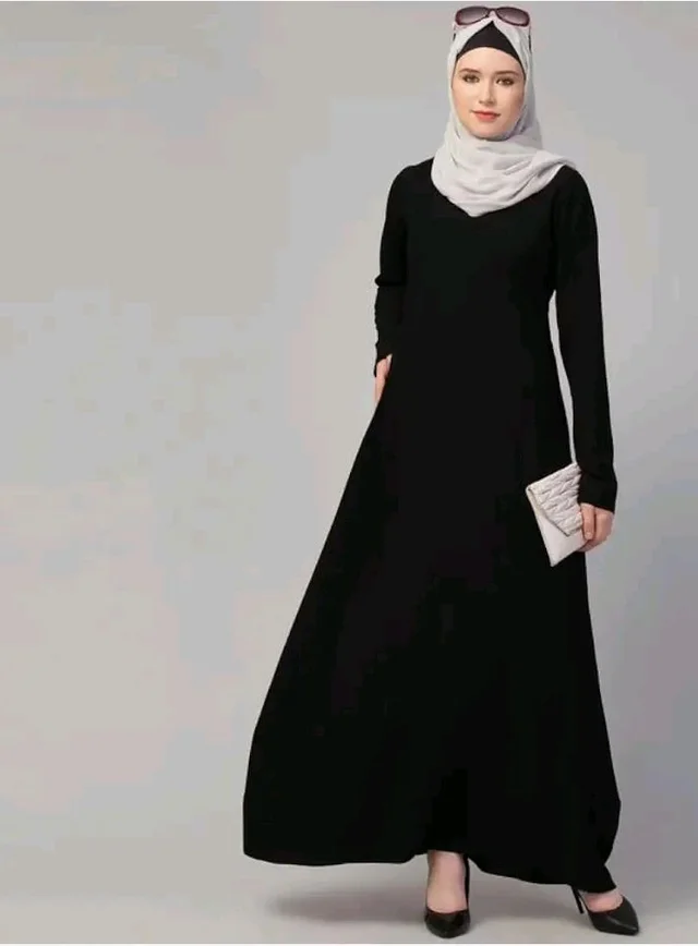 Muslim Closet� Women's Inner Abaya Dress With Side Pocket Made with Nida Matte Fabric
- Black
