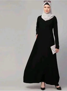 Muslim Closet� Women's Inner Abaya Dress With Side Pocket Made with Nida Matte Fabric
- Black