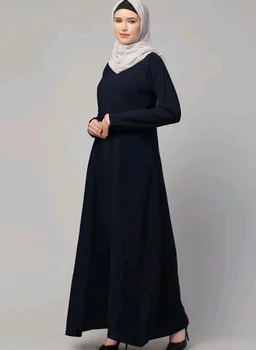 Muslim Closet� Women's Inner Abaya Dress With Side Pocket Made with Nida Matte Fabric
- Navy Blue
