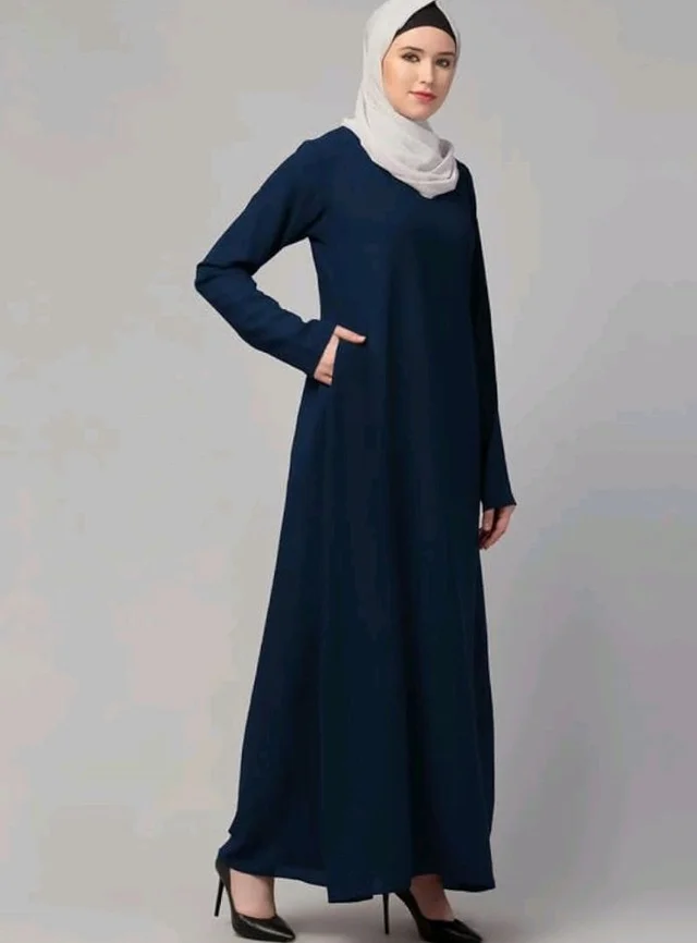 Muslim Closet� Women's Inner Abaya Dress With Side Pocket Made with Nida Matte Fabric
- Teal Green