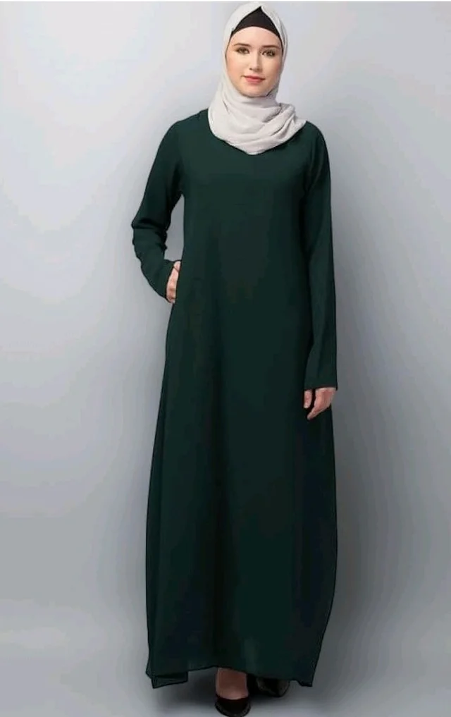 Muslim Closet� Women's Inner Abaya Dress With Side Pocket Made with Nida Matte Fabric
- Bottle Green