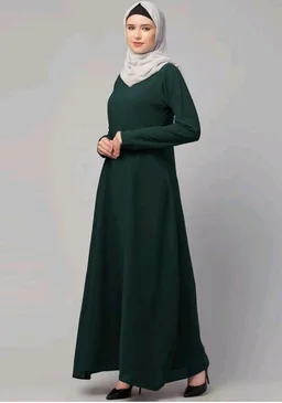 Muslim Closet� Women's Inner Abaya Dress With Side Pocket Made with Nida Matte Fabric
- Bottle Green