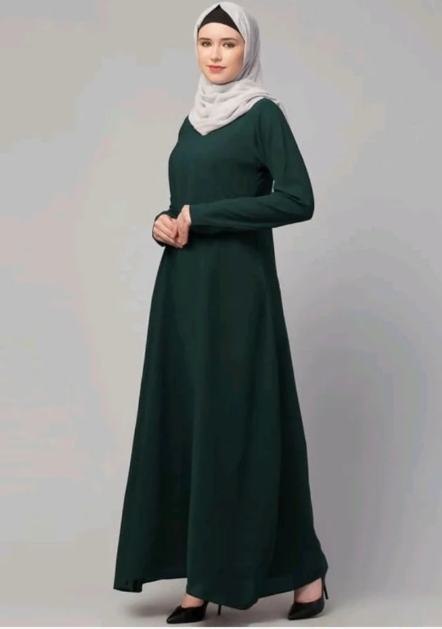 Muslim Closet� Women's Inner Abaya Dress With Side Pocket Made with Nida Matte Fabric
- Bottle Green