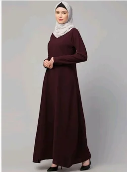 Muslim Closet� Women's Inner Abaya Dress With Side Pocket Made with Nida Matte Fabric
- Burgundy