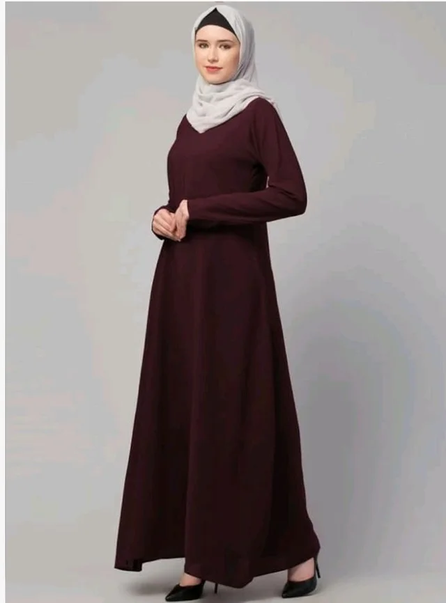 Muslim Closet� Women's Inner Abaya Dress With Side Pocket Made with Nida Matte Fabric
- Burgundy