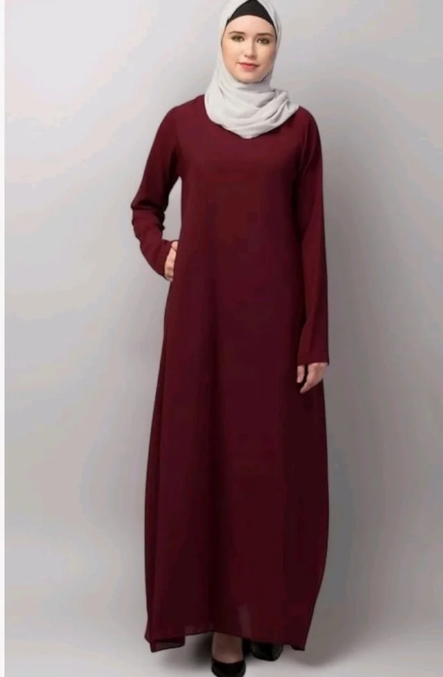 Muslim Closet� Women's Inner Abaya Dress With Side Pocket Made with Nida Matte Fabric
- Maroon