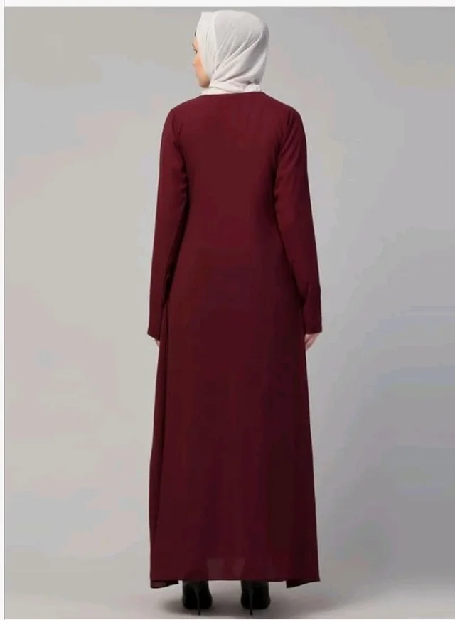 Muslim Closet� Women's Inner Abaya Dress With Side Pocket Made with Nida Matte Fabric
- Maroon