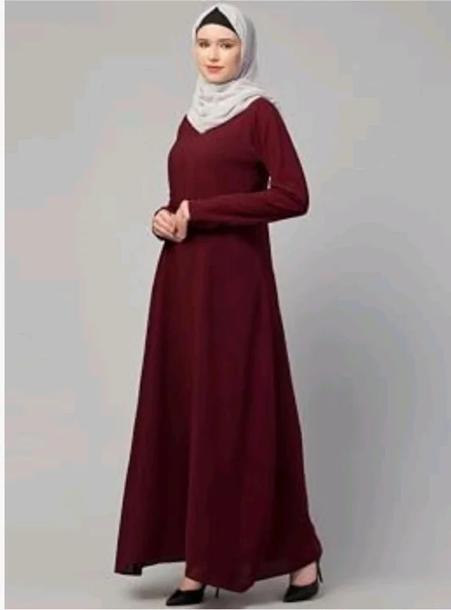 Muslim Closet� Women's Inner Abaya Dress With Side Pocket Made with Nida Matte Fabric
- Maroon