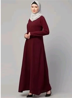 Muslim Closet� Women's Inner Abaya Dress With Side Pocket Made with Nida Matte Fabric
- Maroon