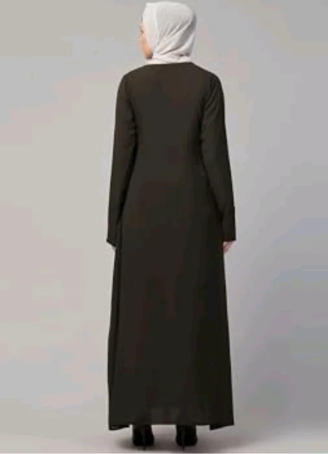 Muslim Closet� Women's Inner Abaya Dress With Side Pocket Made with Nida Matte Fabric
- Olive Green