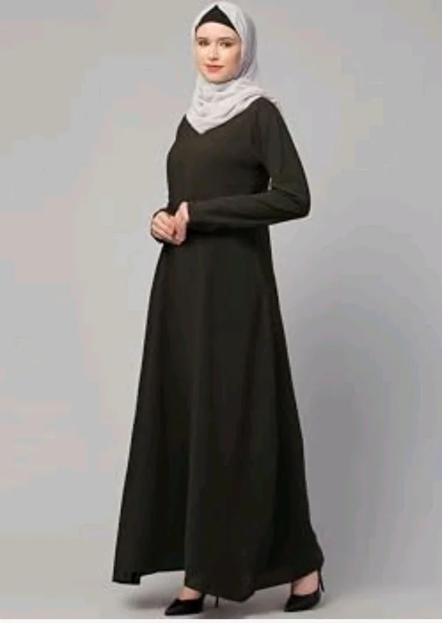 Muslim Closet� Women's Inner Abaya Dress With Side Pocket Made with Nida Matte Fabric
- Olive Green