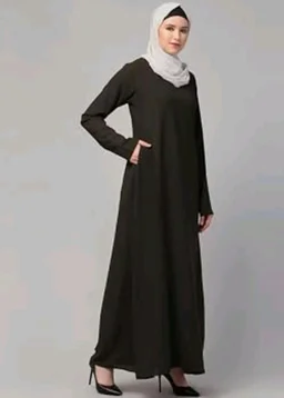Muslim Closet� Women's Inner Abaya Dress With Side Pocket Made with Nida Matte Fabric
- Olive Green