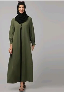 Abaya Dress with Front Embroidery & Cuff Sleeves And Side Pocket Made in Nida Matte Fabric Sleeves Full length Burqa for Women and Girls
- Z Green