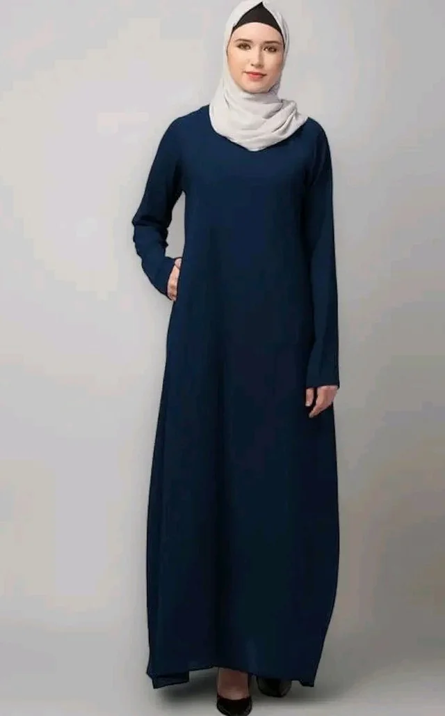Muslim Closet� Women's Inner Abaya Dress With Side Pocket Made with Nida Matte Fabric