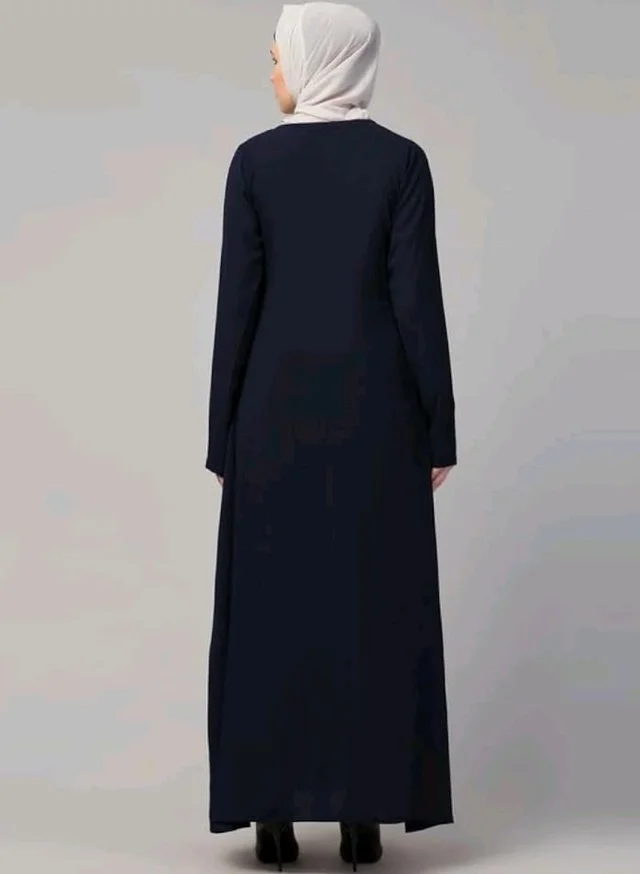 Muslim Closet� Women's Inner Abaya Dress With Side Pocket Made with Nida Matte Fabric
- Navy Blue