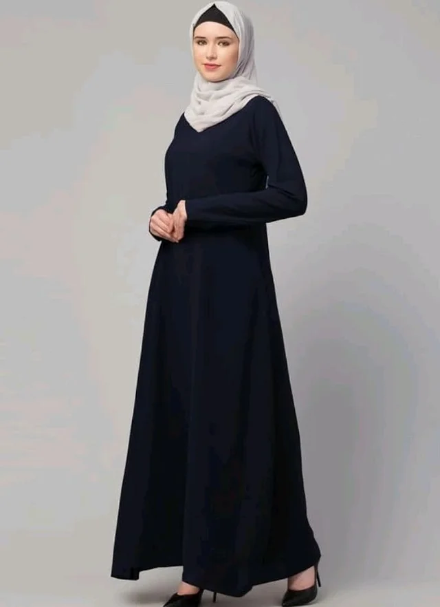 Muslim Closet� Women's Inner Abaya Dress With Side Pocket Made with Nida Matte Fabric
- Navy Blue