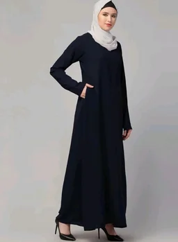 Muslim Closet� Women's Inner Abaya Dress With Side Pocket Made with Nida Matte Fabric
- Navy Blue