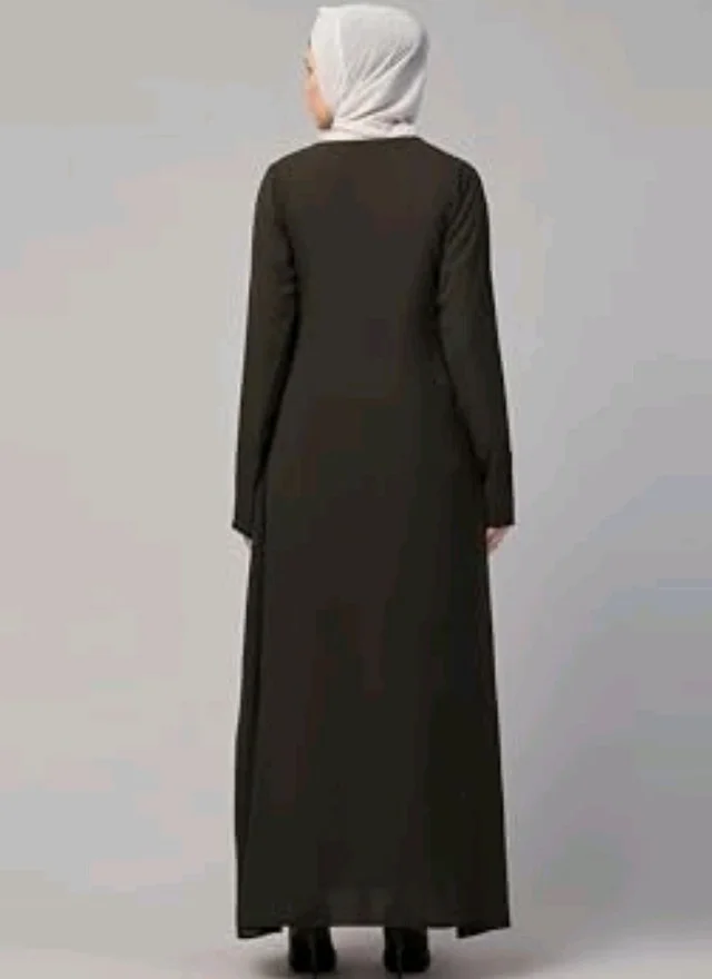 Muslim Closet� Women's Inner Abaya Dress With Side Pocket Made with Nida Matte Fabric
- Olive green