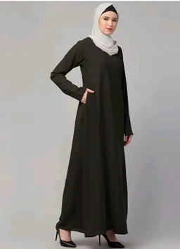 Muslim Closet� Women's Inner Abaya Dress With Side Pocket Made with Nida Matte Fabric
- Olive green