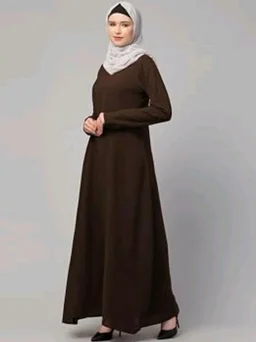 Muslim Closet� Women's Inner Abaya Dress With Side Pocket Made with Nida Matte Fabric
- Brown