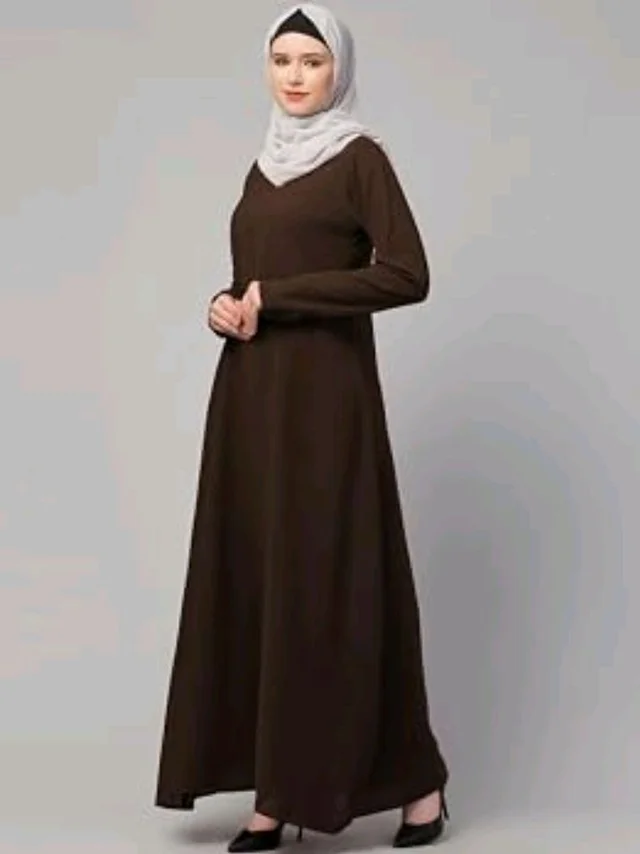 Muslim Closet� Women's Inner Abaya Dress With Side Pocket Made with Nida Matte Fabric
- Brown