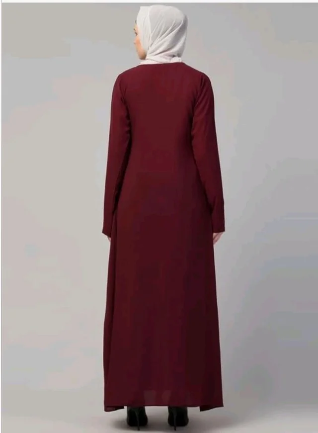 Muslim Closet� Women's Inner Abaya Dress With Side Pocket Made with Nida Matte Fabric
- Maroon