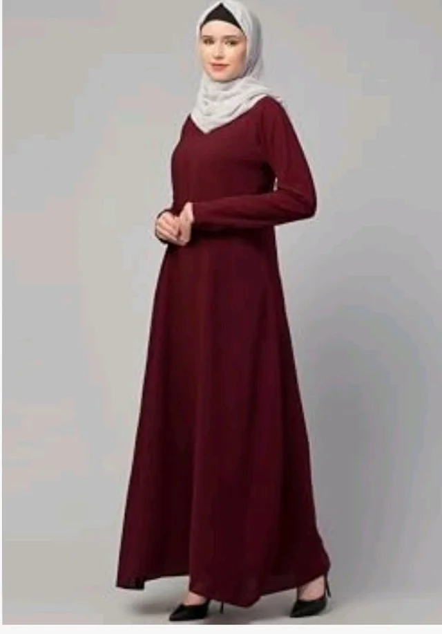 Muslim Closet� Women's Inner Abaya Dress With Side Pocket Made with Nida Matte Fabric
- Maroon