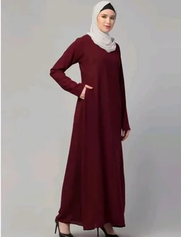 Muslim Closet� Women's Inner Abaya Dress With Side Pocket Made with Nida Matte Fabric
- Maroon
