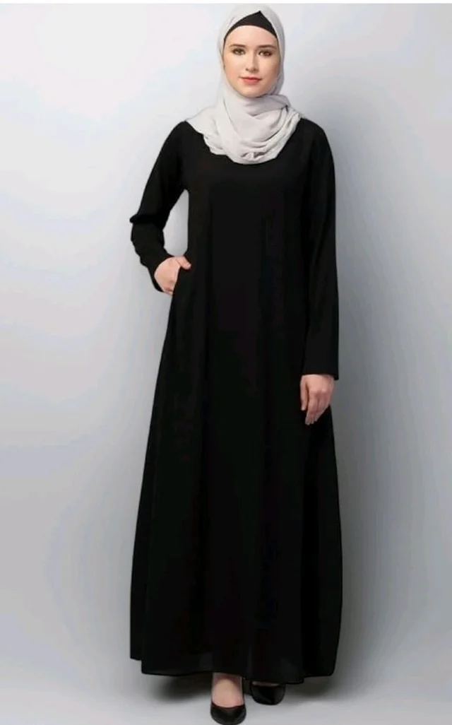 Muslim Closet� Women's Inner Abaya Dress With Side Pocket Made with Nida Matte Fabric
- Black