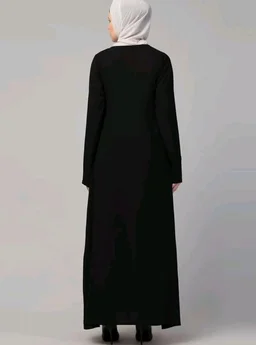 Muslim Closet� Women's Inner Abaya Dress With Side Pocket Made with Nida Matte Fabric
- Black
