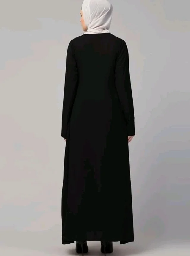 Muslim Closet� Women's Inner Abaya Dress With Side Pocket Made with Nida Matte Fabric
- Black
