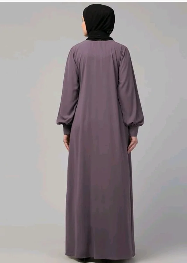 Muslim Closet� Women's Inner Abaya Dress With Cuff Sleeves And Side Pocket Made in Nida Matte Fabric
- Voilet
