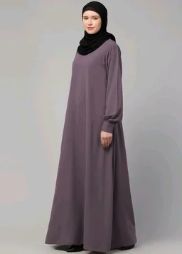 Muslim Closet� Women's Inner Abaya Dress With Cuff Sleeves And Side Pocket Made in Nida Matte Fabric
- Voilet